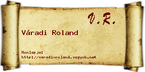Váradi Roland névjegykártya